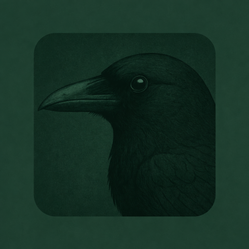 Raven head illustration used as site icon for Lois Sage fantasy author website